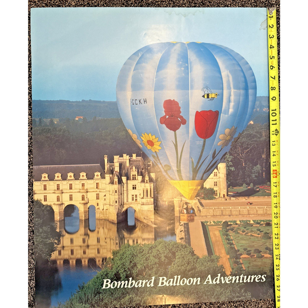 Buddy Bombard Balloon Adventures Hot Air Ballooning Europe Travel Poster 28"x22"